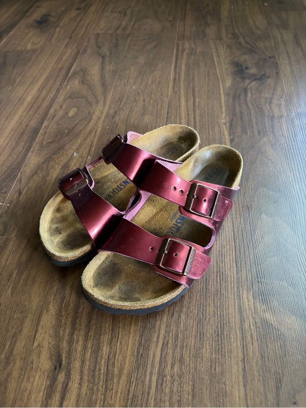 Metallic Red Birkenstocks